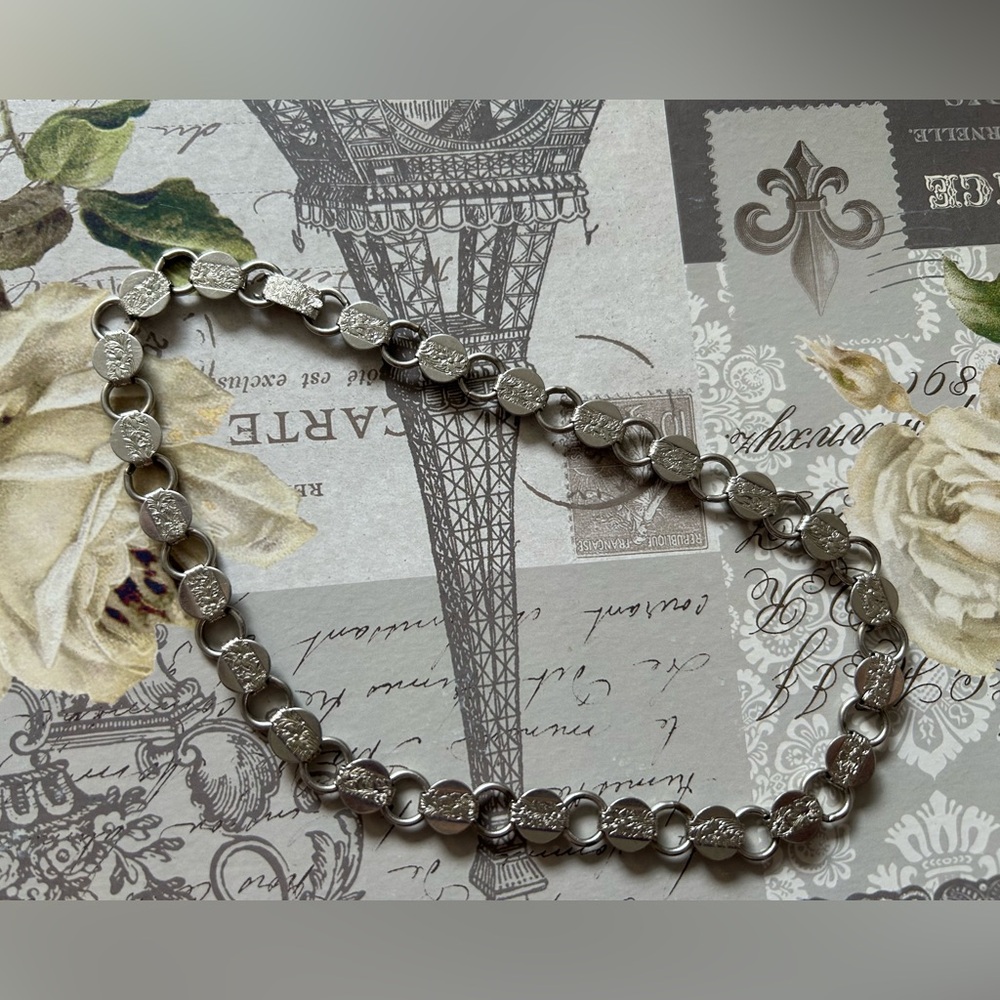Sarah Coventry Silver Coin-Link Necklace